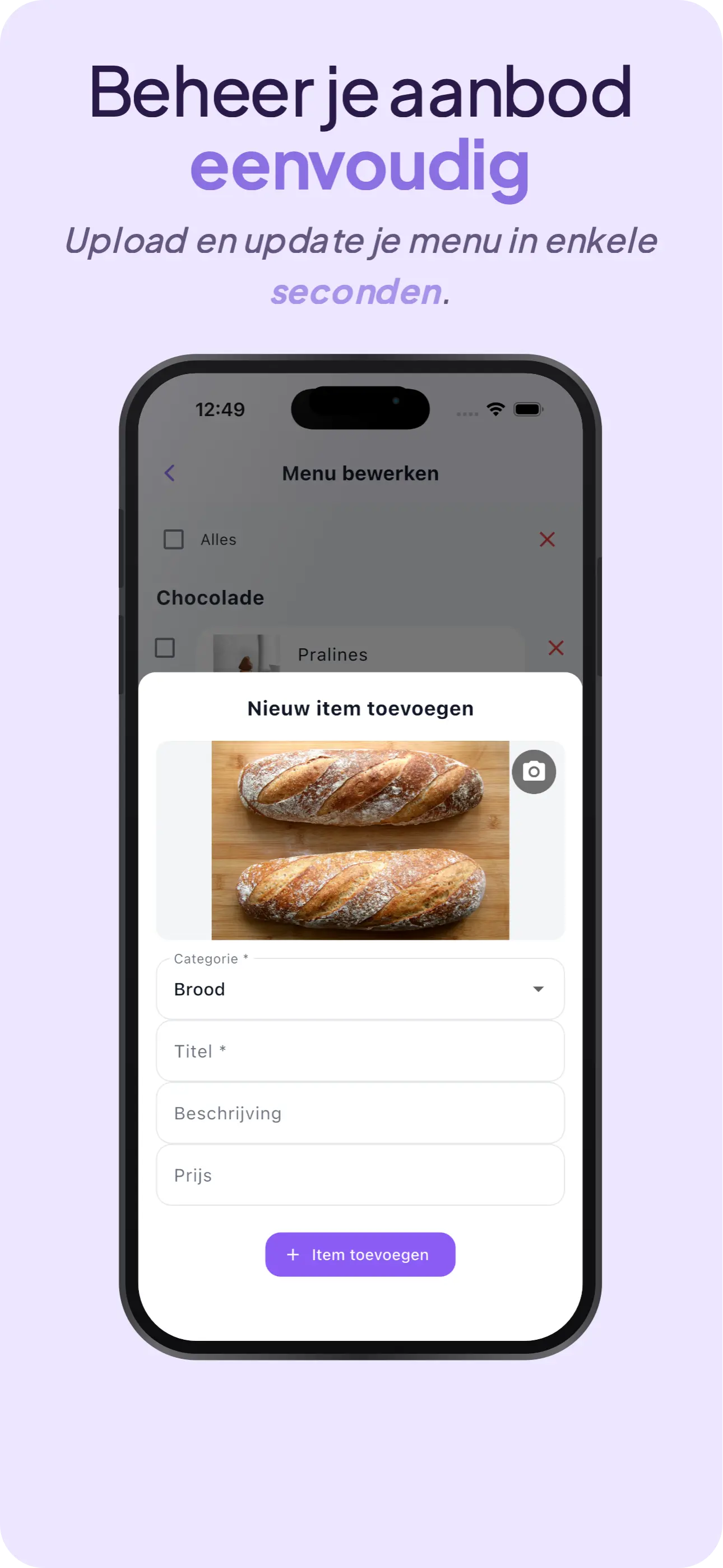 Menu-items toevoegen aan een automaat in VendoMap